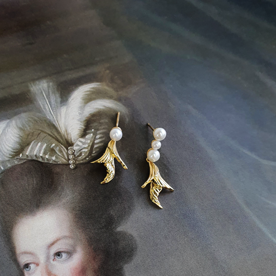 [Habsburg] Feather Freshwater Pearls Earring
